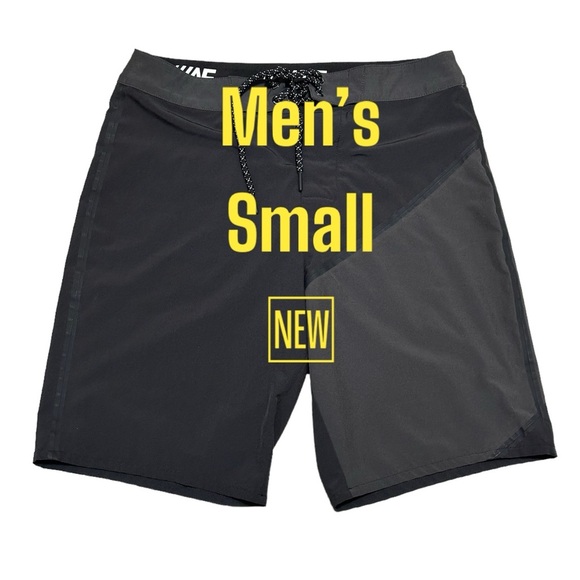 Men's American Eagle Small Swim Shorts Trunks Board Hybrid Black Gray Drawstring - Picture 2 of 9